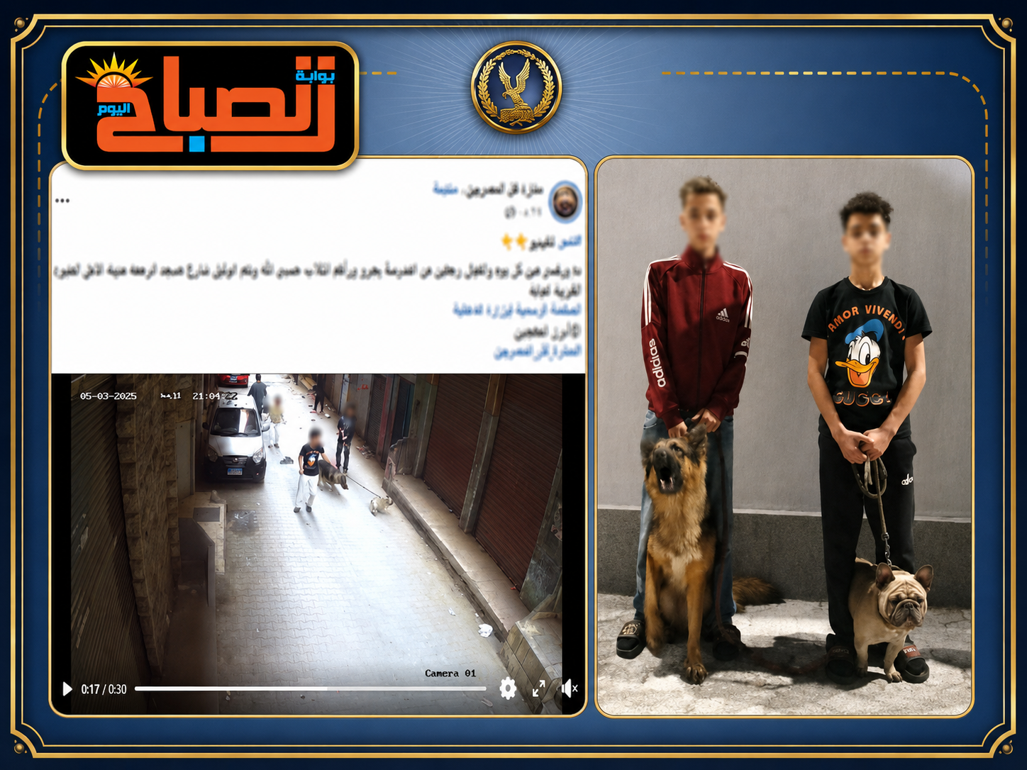 بعد نشر بوابة الصباح للفيديو.. الأمن يتحرك لكشف حقيقة واقعة ترويع الأطفال بالكلاب في المنيرة